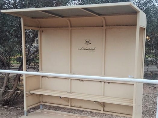 Shelter with a logo placed on it cut out with the Scan N Cut