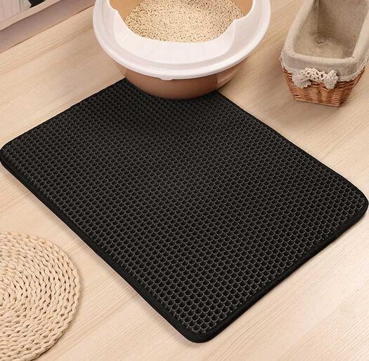 Double Layer cat litter mat with litter box