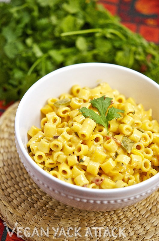 This Mexican Macaroni & Cheeze is not your typical vegan mac, this dish has some added flair with ingredients like jalapenos, cayenne, and black beans!