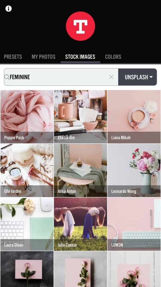 7 IG Apps - Typorama - stock photos
