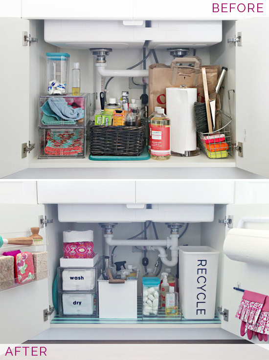 Under Kitchen Sink Organization Before After 