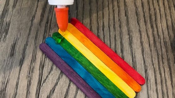 Rainbow color popsicle stick for game or ice cream