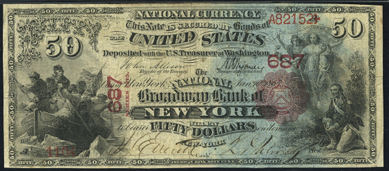 1875 Fifty Dollar National Bank Note