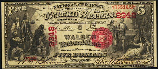 1875 Five Dollar National Bank Note