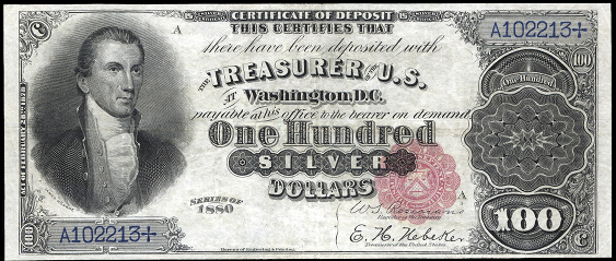 1880 One Hundred Dollar Silver Certificate