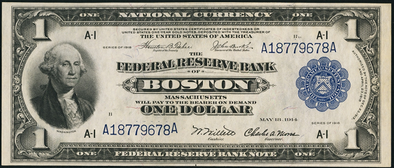 1918 One Dollar Federal Reserve Bank Note