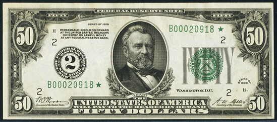 1928 Fifty Dollar Federal Reserve Note