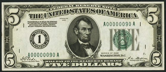 1928 Five Dollar Federal Reserve Note