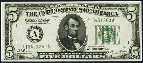 1928b Five Dollar Federal Reserve Note