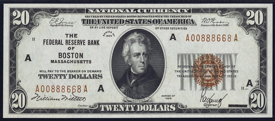 1929 Twenty Dollar Federal Reserve Bank Note