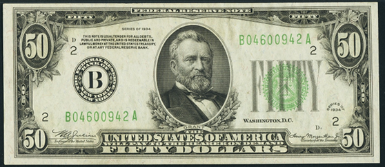 1934 Fifty Dollar Federal Reserve Note