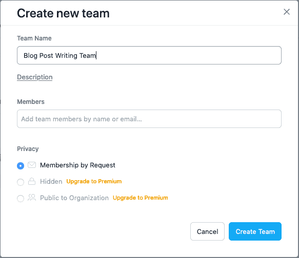 Blog post writing team