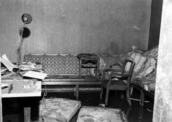 Debris inside Adolf Hitler's command bunker