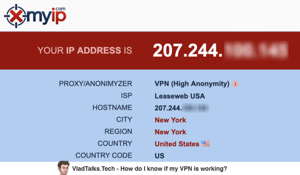How to test my VPN. Can a bat keep a secret? 14 Image showing XMyIP while checking the VPN - How do I know if my VPN is working?