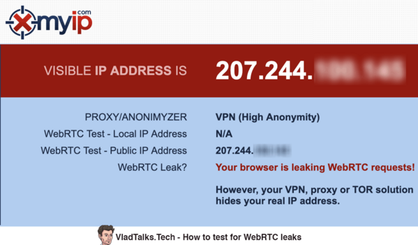 How to test my VPN. Can a bat keep a secret? 18 Image showing how to test for WebRTC leaks on XMyIP