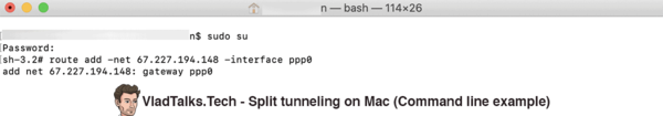 How to set up VPN split tunneling on Mac 17 Split tunneling manual setup - Command line example.