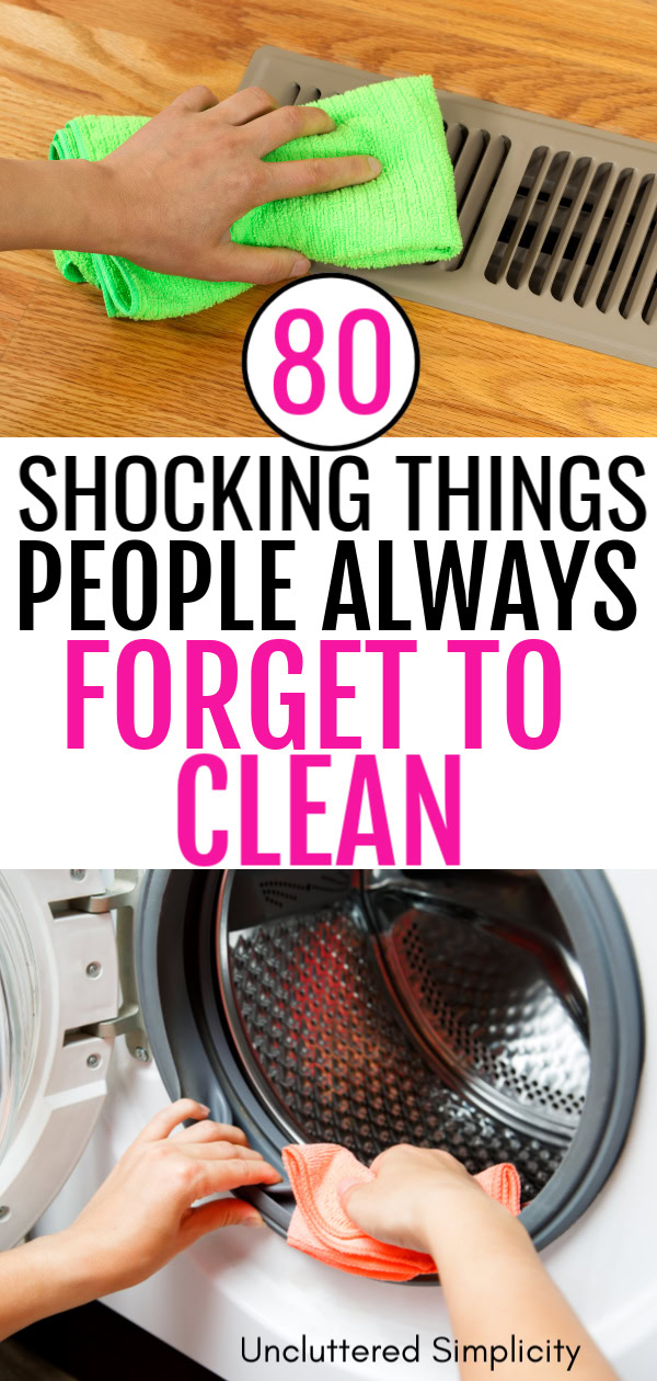 The ultimate massive guide to things you always forget to clean. With free printable cleaning checklist.