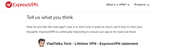 4 reasons why a lifetime VPN subscription is a BAT idea 3 Lifetime VPN subscription - ExpressVPN statement on continuous updatees