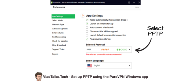 How to set up PPTP VPN on Windows 10. Manual setup, use a VPN app, or set it up on the router. 14 How to set up PPTP VPN on Windows 10 using the PureVPN app.