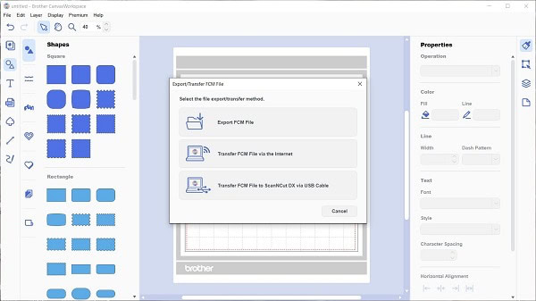 Picture of steps to export the file to your Scan N Cut