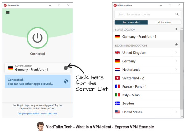 What is a VPN client software or app? The secret chocolate traffic network 12 What is a VPN client - Express VPN example by VladTalksTech