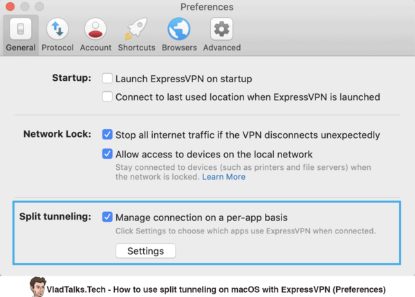 What is VPN split tunneling and how to easily set it up for your VPN connection 9 How to use split tunneling on macOS with ExpressVPN (Preferences)