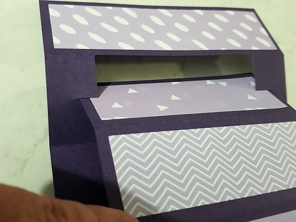 Concertina card being put together