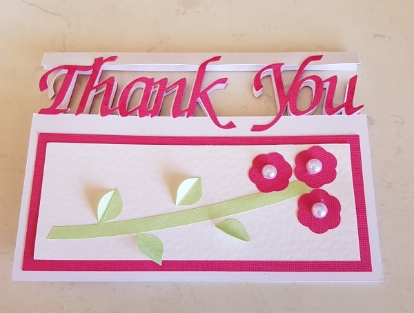Thank you card finished describing the various components for the post create a thank you card - Scan N Cut.