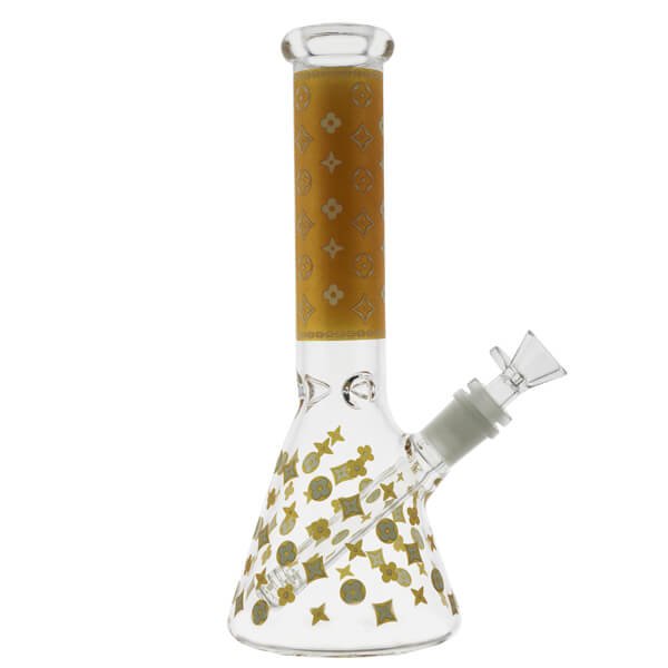Glow In The Dark Louis Vuitton Glass Beaker Bong 25cm Bongsnpipes