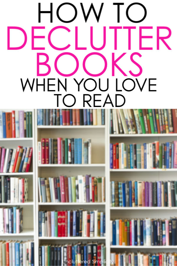 shelf of books-how to declutter books