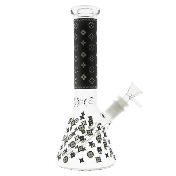 Glow In The Dark Louis Vuitton Glass Beaker Bong 25cm Bongsnpipes