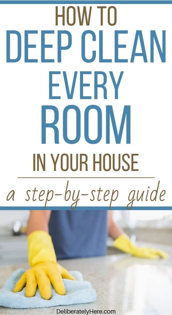 How to clean every room of your house a step-by-step guide. How to clean your home when you feel trapped by the mess. How to deep clean your house. Clean your house fast in one day. Life hacks to clean your house like a pro. Top to bottom house cleaning schedule for the busy mom. Free printable house cleaning checklist.