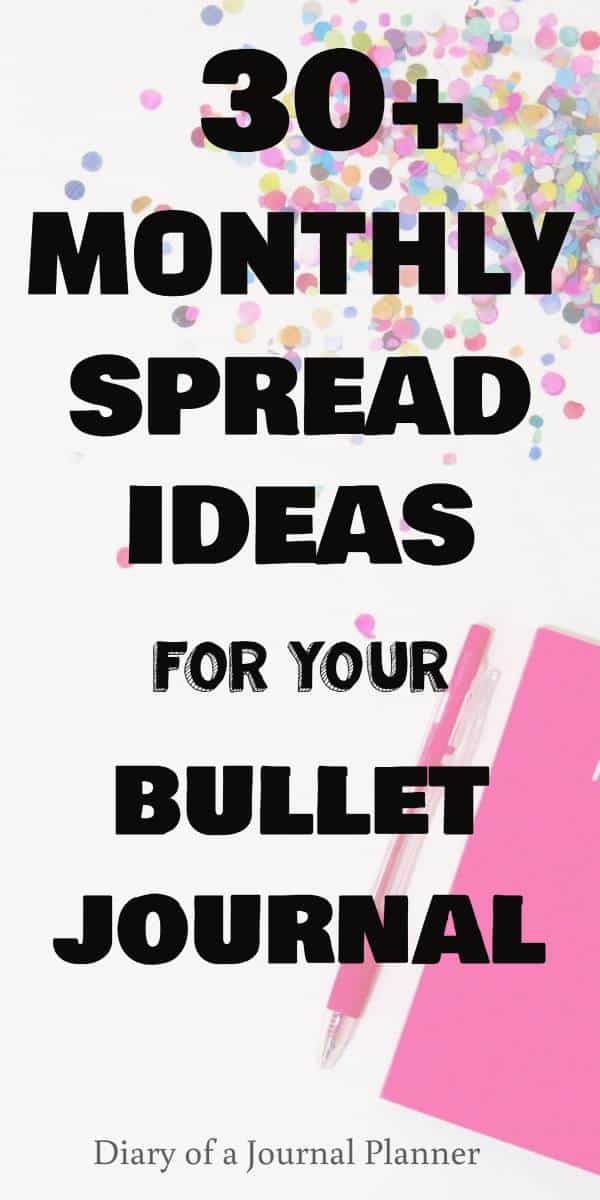monthly calendar bullet journal