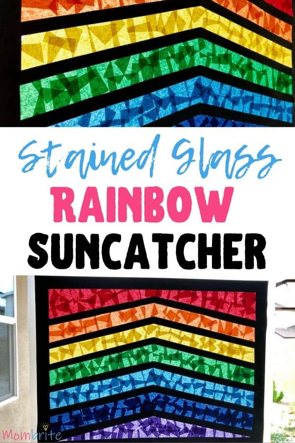 Stained glass suncatcher is a fun activity that will teach your preschoolers colors just in time for spring! #mombrite #preschool #toddleractivity