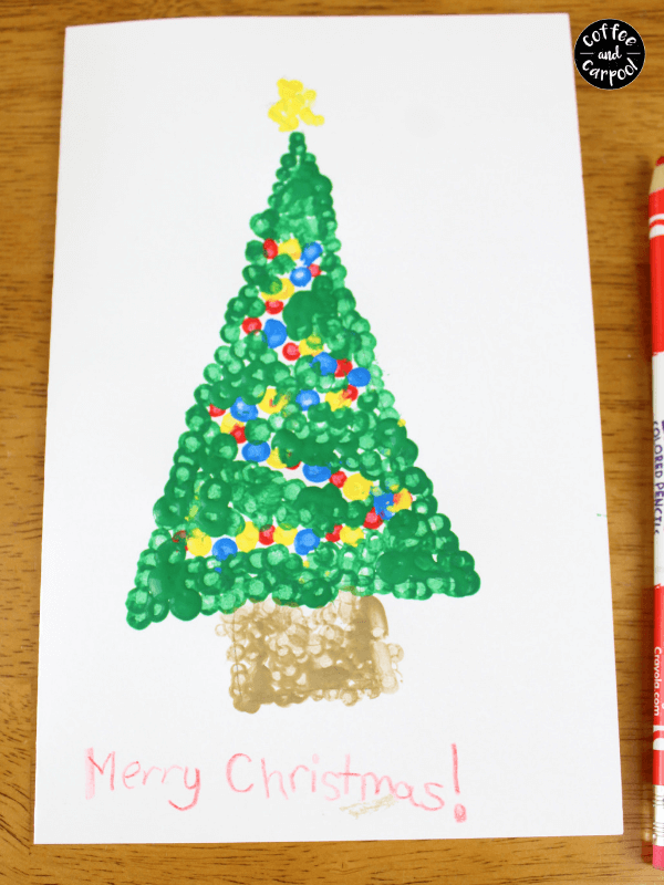 Christmas Pointillism finished card