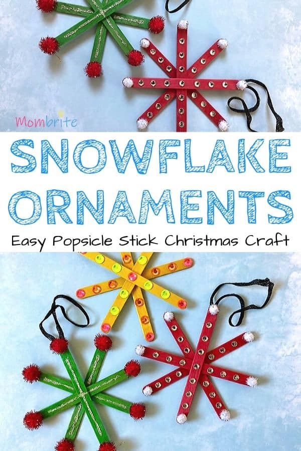 Popsicle Stick Snowflake Ornaments