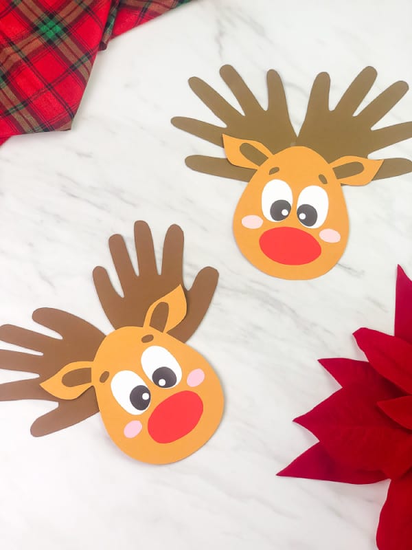 reindeer christmas craft with handprint