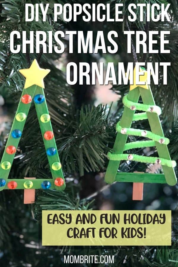 DIY Popsicle Stick Christmas Tree Ornaments