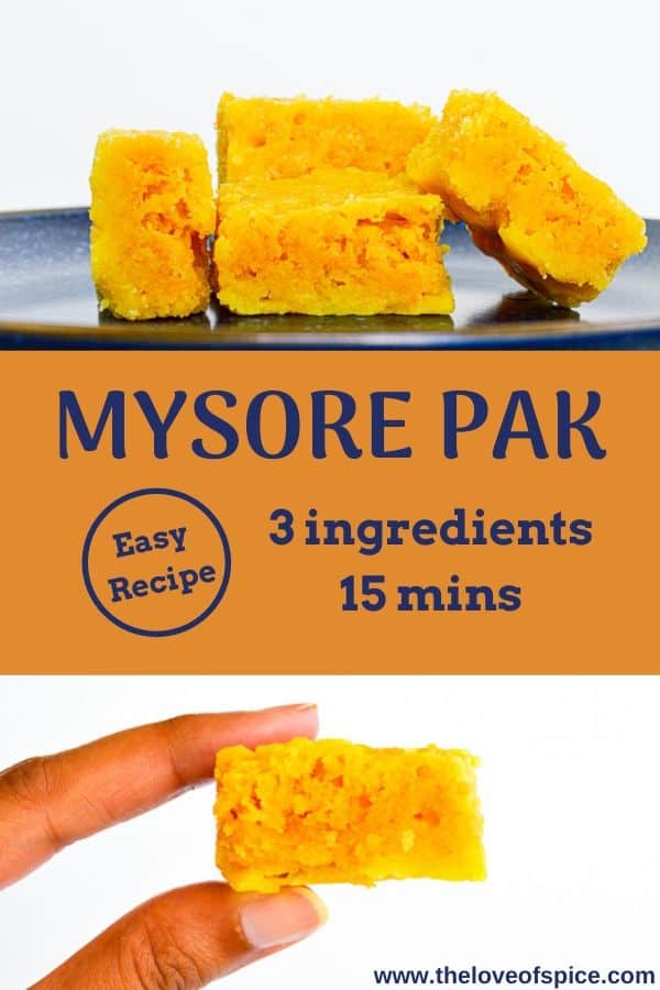 mysore pak pieces and close up image
