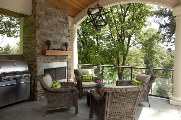 unique arched T&G porch ceiling from fir