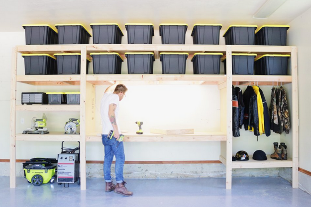 diy garage shelves for a wall