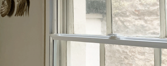 Example of secondary glazing in a sash window