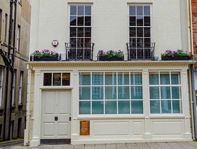 Period building sash window renovation in Lewes on the Old Post Office