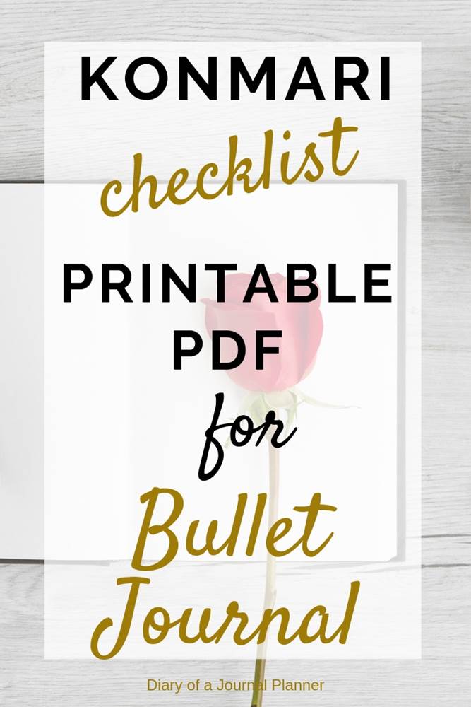 The Konmari Checklist For Bullet Journal