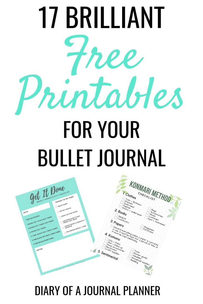 15 Totally Free Bullet Journal Printable To Organize Your Life In