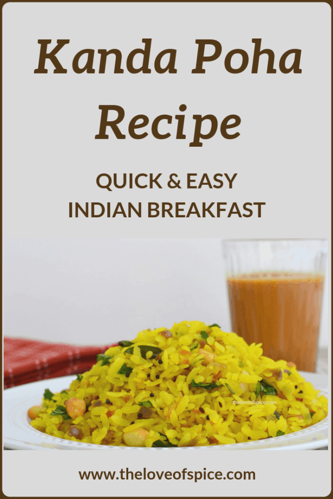 kanda poha with glass of tea