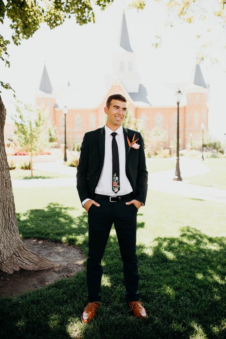 Bright handsome groom