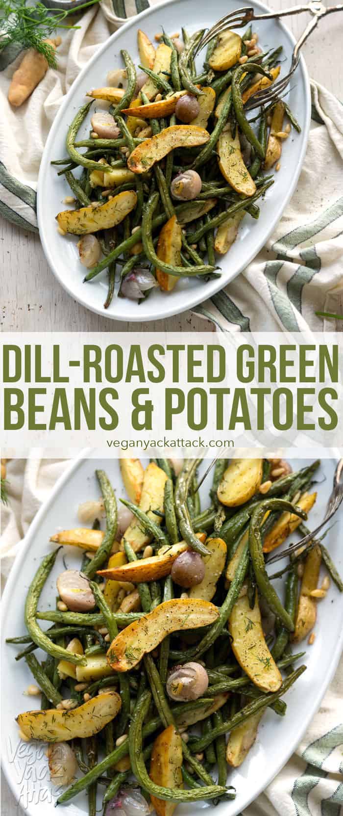 This recipe for Dill-Roasted Green Beans & Potatoes is a low-key hit at the dinner table - unassuming but incredibly delicious! (not to mention easy) #Vegan #soyfree #glutenfree