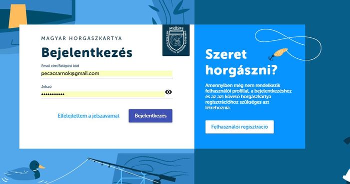 horgászkártya regisztráció