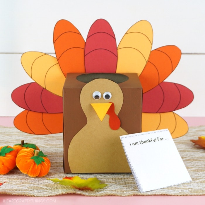 thankful turkey box tutorial i heart